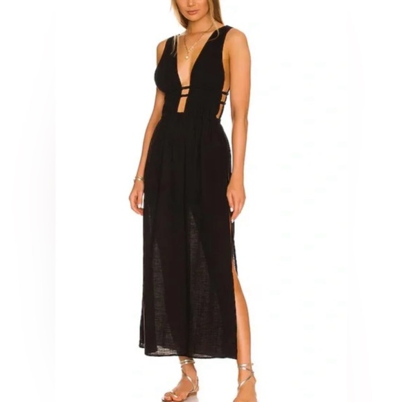 L*Space Kira Swim Cover-up Dress Black - Picture 1 of 4
